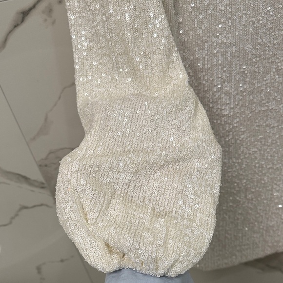 Lavender Brown White Sequin Mini Dress - Picture 4 of 8